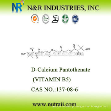 D-calcio pantotenato vitamina b5 CAS # 137-08-6 USP28 / BP2003